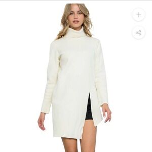 THML Anniston sweater cream XS long turtleneck